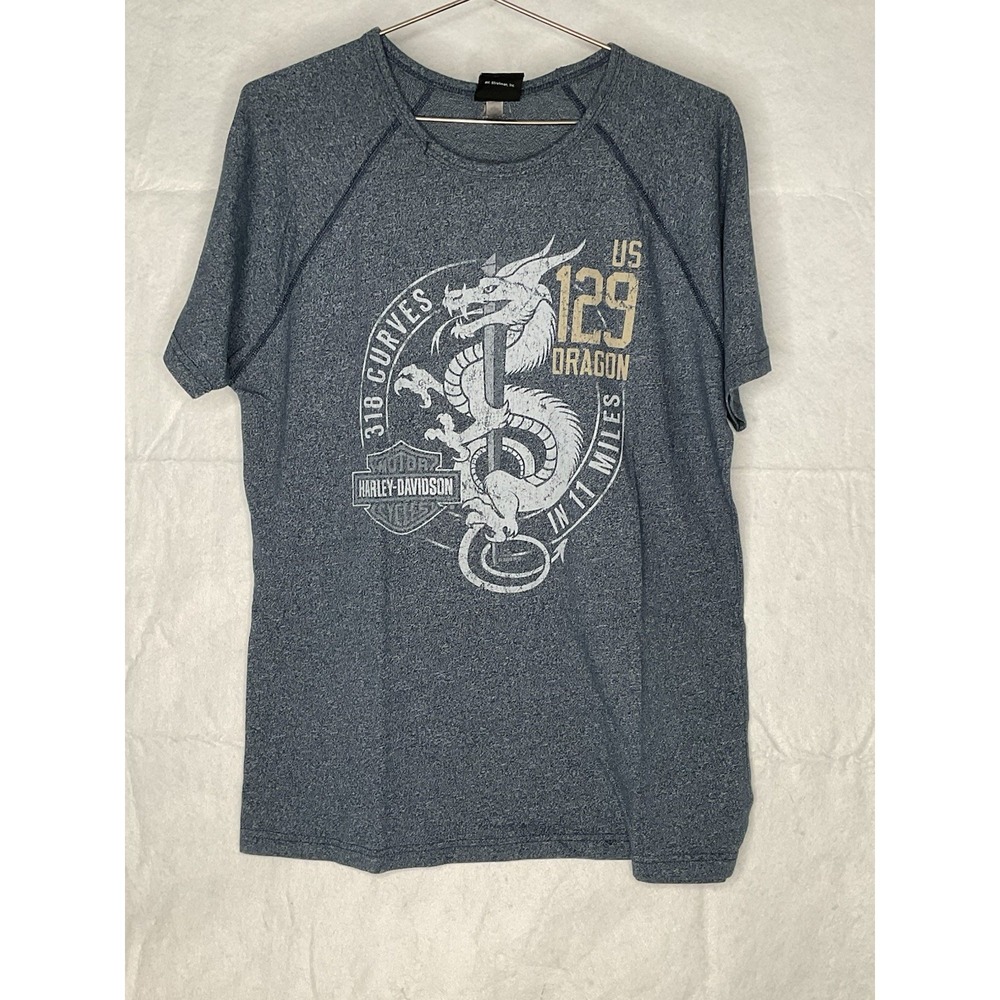 Harley-Davidson US 129 Tail of the Dragon T-Shirt Mens Large Gray